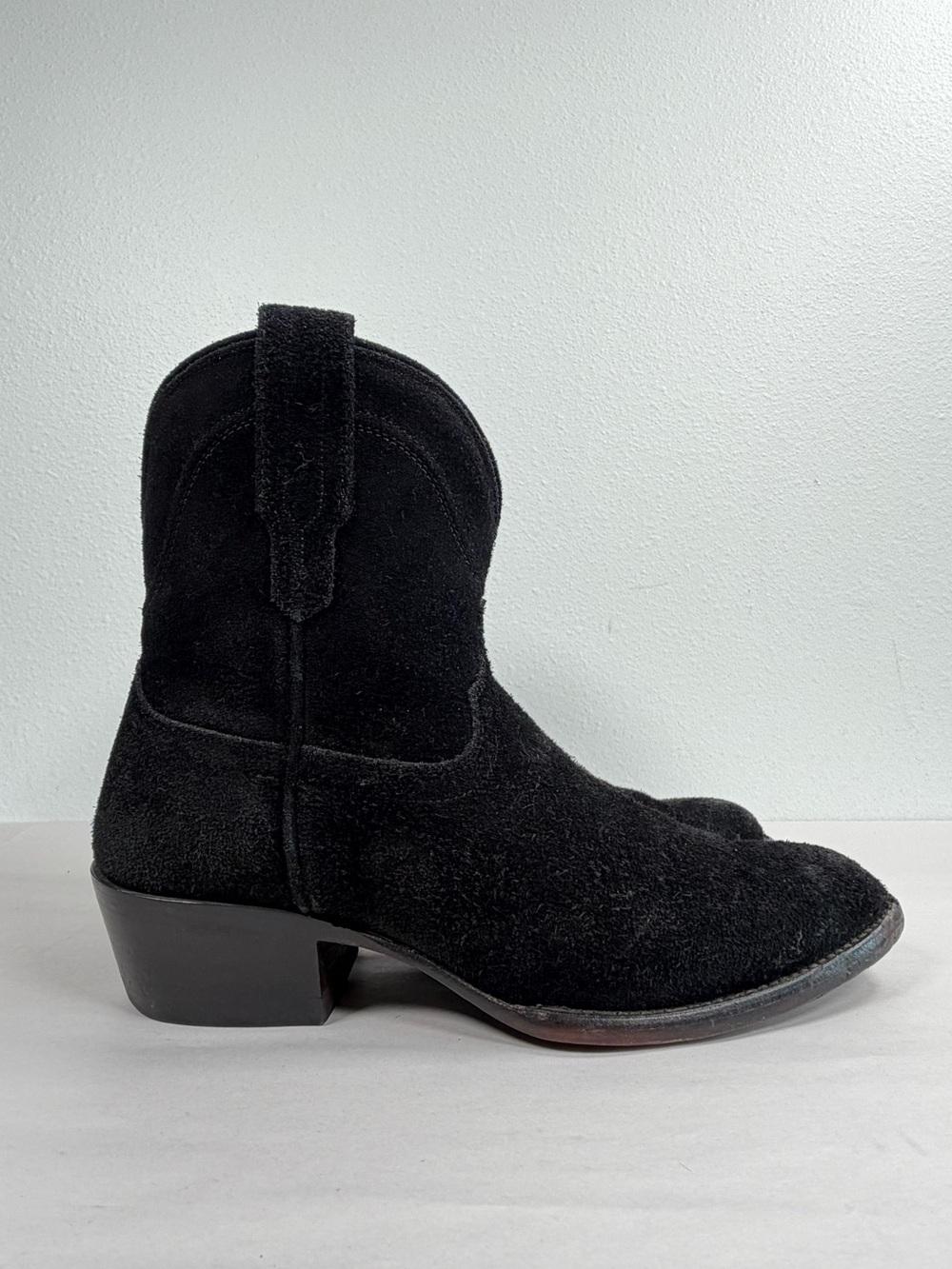 Tecovas Women’s “The Penny” Cowgirl Boots in Black Suede Size 8.5 B Western Wear